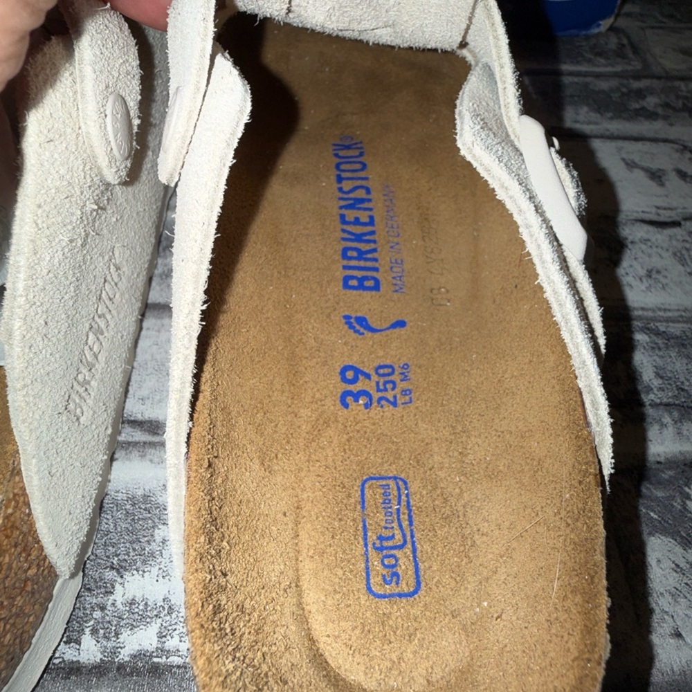 Birkenstock Boston BS Antique White Sz 39 W 8 M 6 Narrow -VNDS W/box - Picture 3 of 8